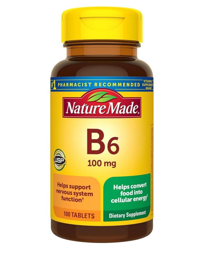Nature Made Vitamin B6 100mg | 100 Day Supply | Supports Energy Metabolism and Healthy Nervous System Function | 100 Tablets; Exp 01/2028