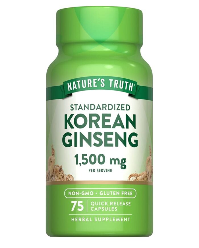 Nature's Truth Korean Ginseng | Standardized Extract | Promotes Wellness | 75 Capsules; Exp 07/2027