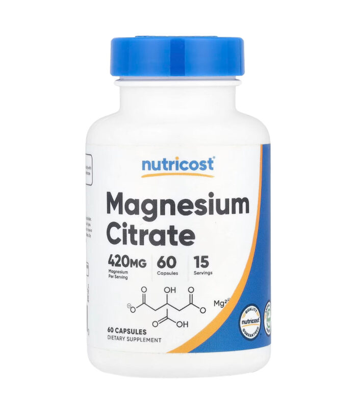 Nutricost Magnesium Citrate 420mg | Enhanced Absorption Magnesium | 105mg per Capsule | 60 Capsules; Exp 08/2027