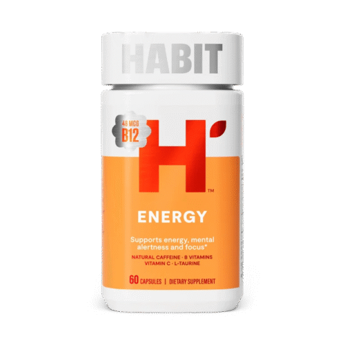 HABIT Energy Supplement | Supports Mental Alertness & Focus | with Green Tea Extract, Vitamins B1, B2, B6, B12 & C, L-Taurine 60 Capsules; Exp 01/2027