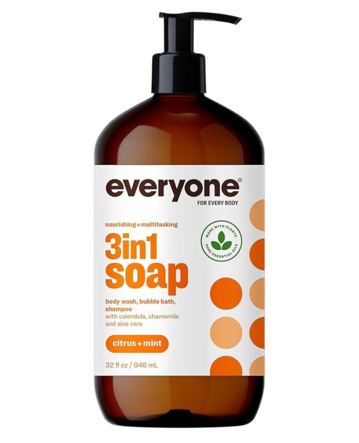 Everyone 3-in-1 Kids Soap | Body Wash, Bubble Bath, Shampoo | Coconut Cleanser with Plant Extracts and Pure Essential Oils | Citrus + Mint, 32fl.oz/946ml