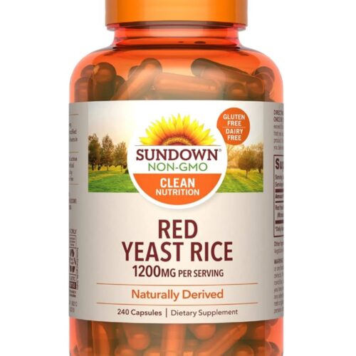 Sundown Red Yeast Rice 1200mg | 120 Day Supply | Naturally Derived | 240 Capsules; Exp 10/2026