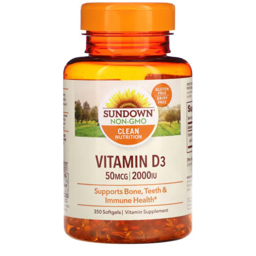 Sundown Vitamin D3 2000 IU | Supports Bone, Teeth, Hormone and Immune Health | 350 Softgels; Exp 11/2025
