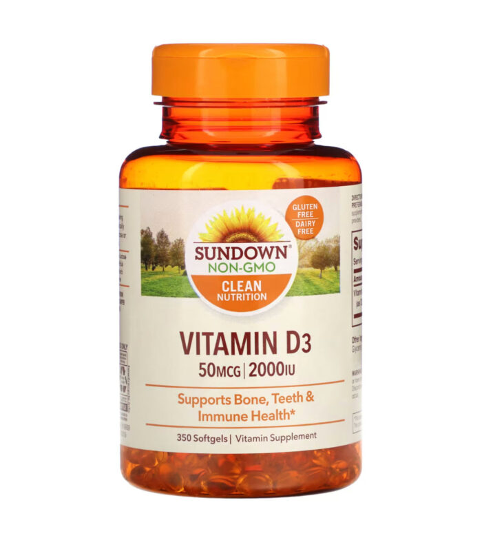 Sundown Vitamin D3 2000 IU | Supports Bone, Teeth, Hormone and Immune Health | 350 Softgels; Exp 11/2025