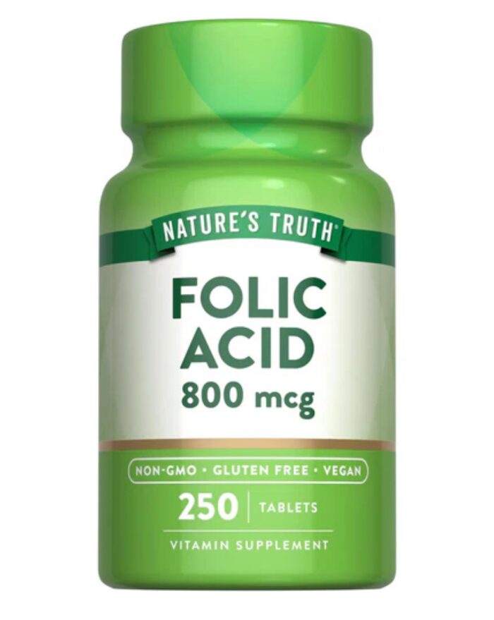Nature's Truth Folic Acid 800 mcg | Vitamin B-9 | Support for Pregnant Women & Fetal Development | 250 Tablets; Exp 03/2027