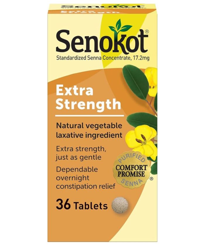 Senokot Extra Strength Constipation Relief | Senna Plant, A Natural Vegetable Laxative Ingredient | Senna Concentrate 17.2mg | 36 Tablets; Exp 04/2027