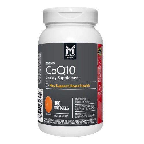 Member's Mark Coenzyme CoQ 10 200mg | 180 Servings - 6 Months Supply | Supports Heart Health | 180 Softgels; Exp 10/2027
