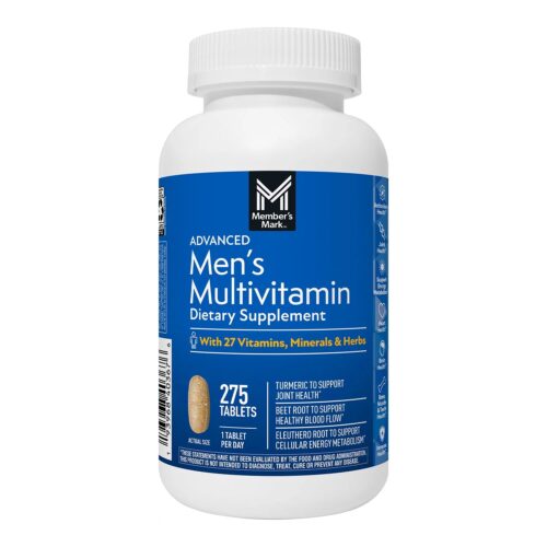 Member's Mark Advanced Men's Multivitamin | with Turmeric, Beet Root, Eleuthero & 24 Essential Nutrients | Over 9 Months Supply | 275 Tablets; Exp 06/2026