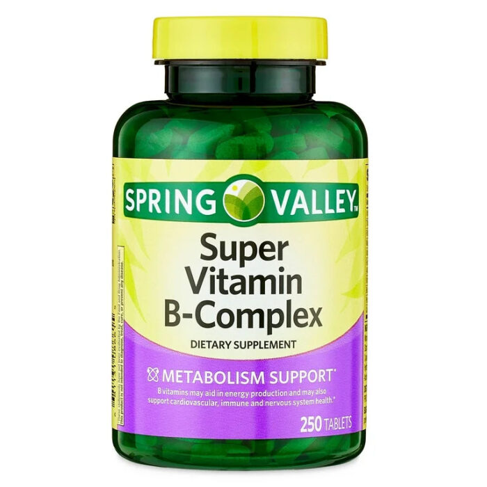 Spring Valley Super Vitamin B-Complex | Over 8 Month Supply | Supports Energy Production, Cardiovascular, Immune and Nervous System Health | 250 Tablets; Exp 09/2026