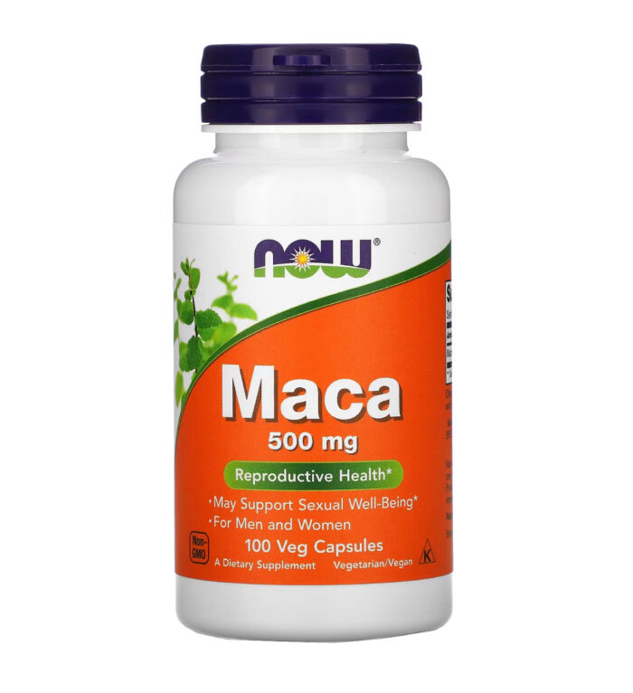 NOW Maca Root 500 mg | Sexual & Reproductive Health | 100 Veg Capsules; Exp 06/2027