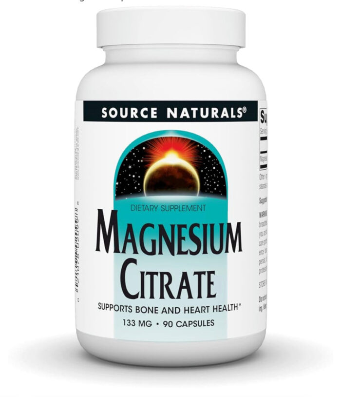 Source Naturals Magnesium Citrate | 133 mg | Supports Bone and Heart Health | 90 Capsules; Exp 02/2028