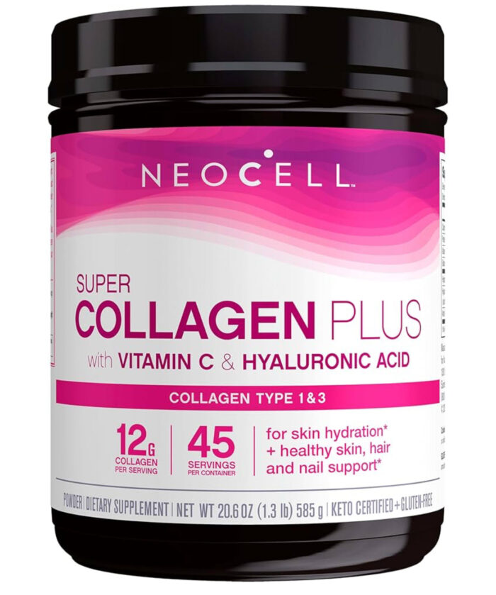 Neocell Super Collagen Plus Vitamin C & Hyaluronic Acid Powder | Biggest Size (3x Small Size) | Supports Healthy Skin, Hair, Nails & Joints | 585g /20.6oz; Exp 10/2026