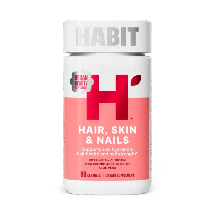 HABIT Hair, Skin & Nails Multivitamin | Vitamins A & C, Biotin, RoseHips, Hyaluronic, Acid | 60 Capsules; Exp 02/2027