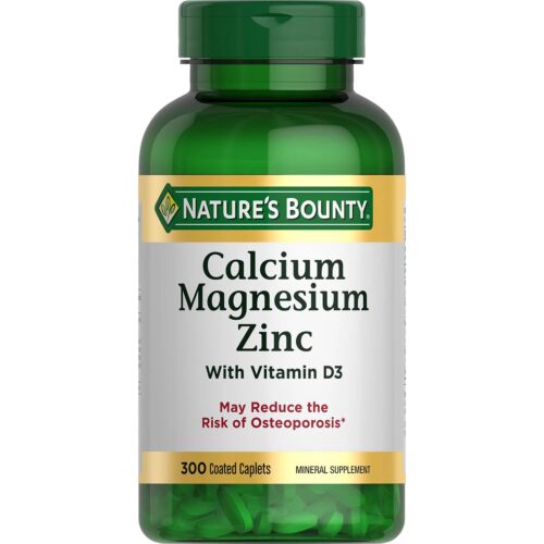 Nature’s Bounty Calcium, Magnesium, Zinc with Vitamin D3 | Bone Health | 300 Coated Tablets; Exp 04/2027