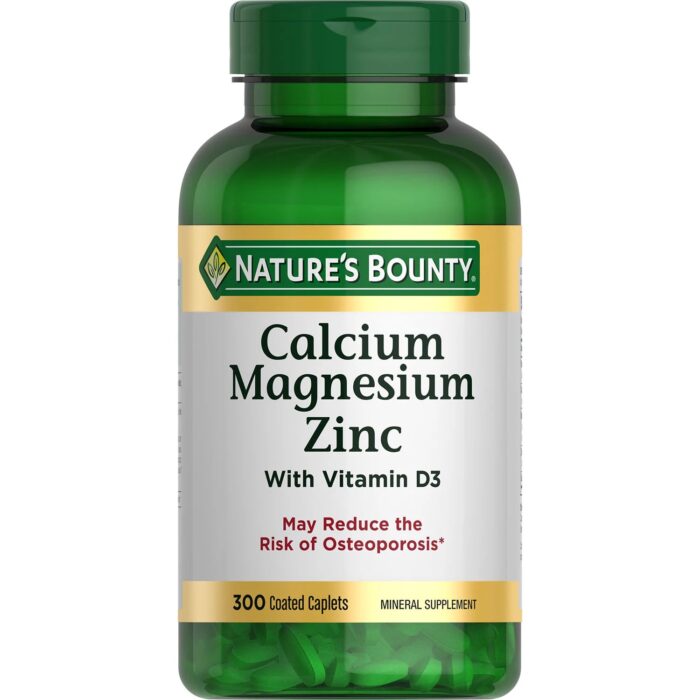 Nature’s Bounty Calcium, Magnesium, Zinc with Vitamin D3 | Bone Health | 300 Coated Tablets; Exp 04/2027