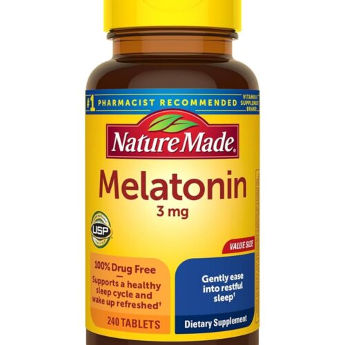 Nature Made Melatonin 3mg | 100% Drug Free Sleep Aid for Adults | 240 Tablets; Exp 06/2026