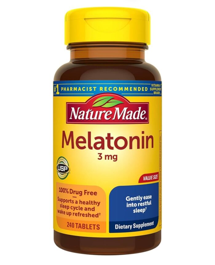 Nature Made Melatonin 3mg | 100% Drug Free Sleep Aid for Adults | 240 Tablets; Exp 06/2026