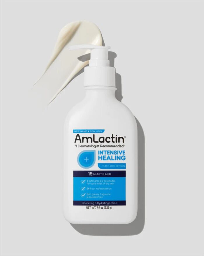 AmLactin Intensive Healing Lotion 15% Lactic Acid Exfoliator and Moisturizer | Formerly Amlactin Rapid Relief Lotion | 7.9oz/225g