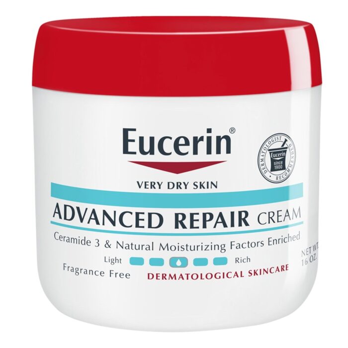 Eucerin Advanced Repair Body Cream for Very Dry Skin | Fragrance Free | Daily Body Moisturizer | 464g/16oz Jar
