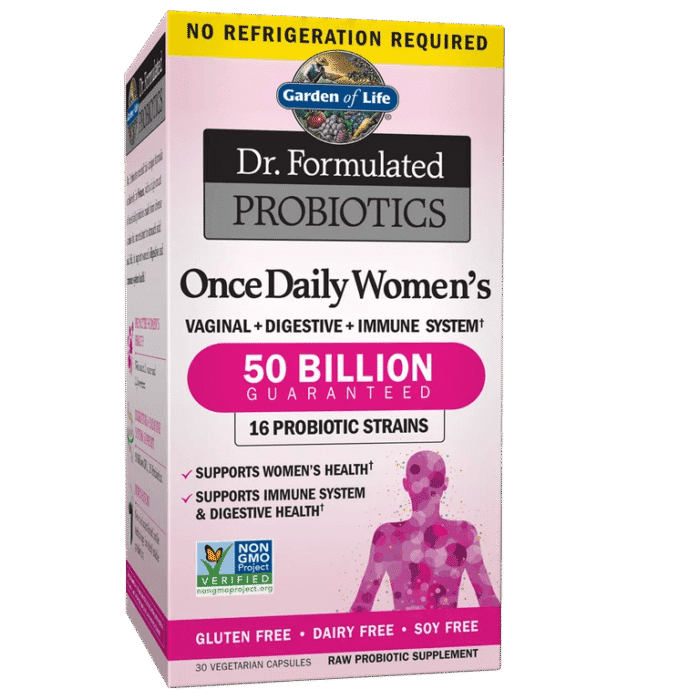 Garden of Life Dr. Formulated Once Daily Women's Probiotics 50 Billion CFU | 16 Probiotic Strains | Supports Vagina + Digestive + Immune System | 30 Capsules; Exp 05/2026