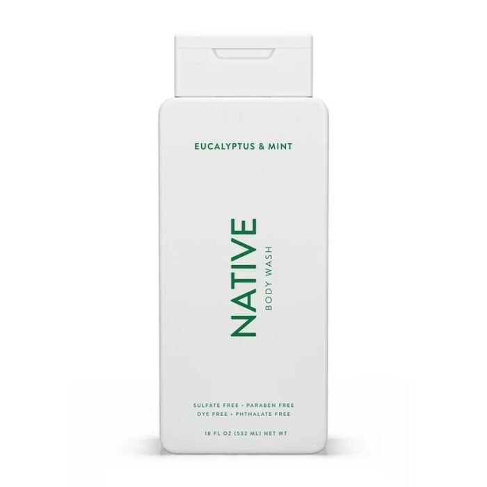Native Body Wash, Eucalyptus & Mint | Sulfate & Paraben Free | for Men and Women | 18oz/532ml