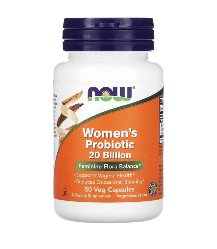 NOW Women's Probiotic 20 Billion CFU | Supports Vaginal Health | Maintains Feminine Floral Balance | Reduces Occasional Bloating | 50 Veg Capsules; Exp 01/2026