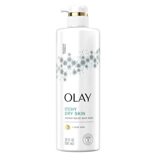 Olay Instant Relief Body Wash for Dry Itchy Skin | with Vitamin B3 Complex and Aloe Vera | Sensitive Skin | 20 fl oz (591 ml)