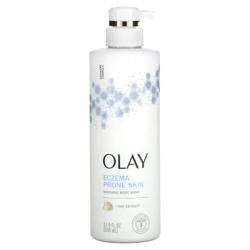 Olay Soothing Body Wash for Sensitive Skin -Eczema Prone Skin with  Oat Extract, 17.9 fl oz - 530 ml