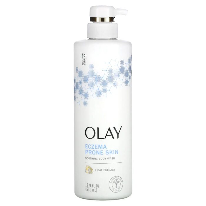 Olay Soothing Body Wash for Sensitive Skin -Eczema Prone Skin with  Oat Extract, 17.9 fl oz - 530 ml