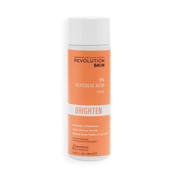 Revolution Skincare 5% Glycolic Acid Toner | Evens Skin Tone & Texture | Similar to Pixi Glow Tonic | 6.76oz / 200ml