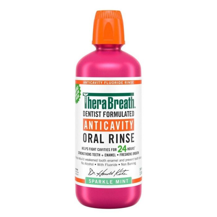 TheraBreath Anticavity Oral Rinse Fluoride | Strengthens the Teeth + Enamel, Fights Cavities for 12 Hours | Mouth Wash | Dentist Formulated | 16oz/473ml; Exp 10/2026