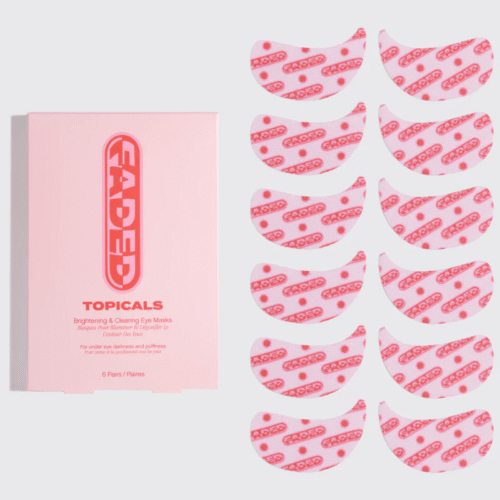 Topicals Faded Brightening Under Eye Masks | Patches to Depuff, Hydrate, Brighten and Cool | Reduce Dark Circles and Fine Lines | Contains Kojic Acid, Caffeine and Niacinamide (Set of 6)