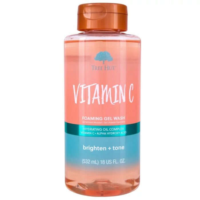 Tree Hut Vitamin C Foaming Gel Body Wash | Brighten + Tone | 18oz / 532ml