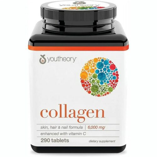Youtheory Collagen 6000g with Vitamin C | Contains no Biotin | 290 tablets; Exp 02/2027